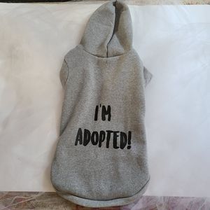 "I'm adopted" dog hoodie sweater XL